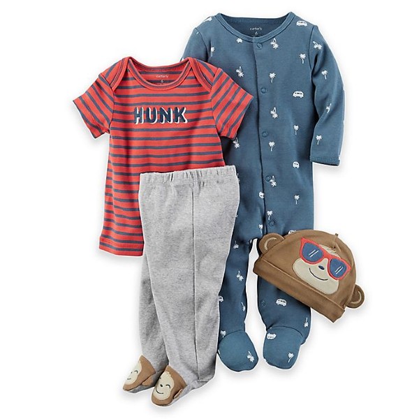Carter's Carter's Baby Boys Monkey 4 Piece Layette Set Newborn