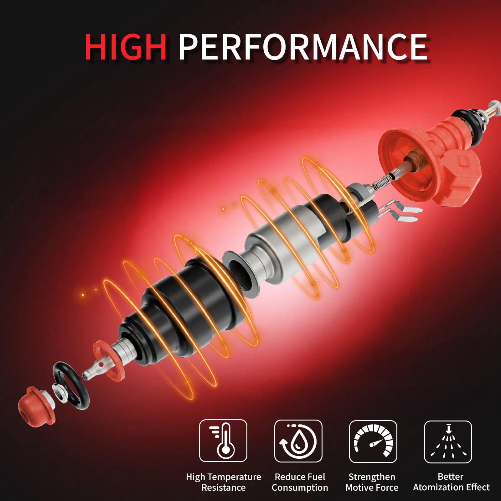 8 Pcs GM12580426 OE 5.3L Flex Fuel Injectors Compatible wIith Chevy 5.3 Tahoe Silverado Suburban 2002 2003 2004 2005 2006,Compatible with GMC Yukon Xl Sierra 1500 |Flex Engine| |4 Holes