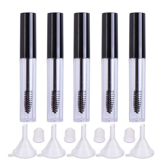 5pcs 3.5ml tubo de pestañas vacías botella de crema de pestañas envase de tubo de rimel con embudo de 5 piezas