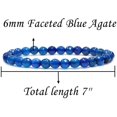 thumbnail image 2 of Bracelet Extensible en Perles Rondes de Pierre Précieuse Agate Bleue Naturelle Facettée 6mm 7 Pouces Unisexe, 2 of 4
