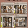 thumbnail image 6 of Homieasy 96"-128" 2-Piece Freestanding Closet System, Corner Wardrobe Organizer with Drawers & Shelves for Bedroom/Living Room,Gray Oak, 6 of 6