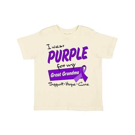 

Inktastic I Wear Purple for my Great Grandma-Support Hope Cure Gift Toddler Boy or Toddler Girl T-Shirt