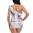thumbnail image 5 of Sikiie Lavender Blooms Window Print Women One Piece Swimsuits Tummy Control One Shoulder Bathing Suits Ruffle Swimwear, From S to XXL-XX-Large, 5 of 6
