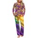thumbnail image 1 of Puntoco Conjunto de pijama con parte superior y pantalones informales con estampado degradado para mujer, 1 of 5