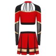 thumbnail image 4 of iiniim Costume de Pom-Pom Girl pour Femmes Uniforme de Cheerleading Tenue Robe 2 Pcs Haut Court avec Jupe Mini Plissée Rouge TTG, 4 of 5