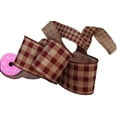 thumbnail image 3 of Burgundy Gingham Ribbon Wired Burlap - 2 1/2 Inch x 10 Yards, Easter, Spring, Valentine's Day, Mother's Day, Wedding Decor, Rustic Farmhouse, Wreath, Gift Wrapping, Garland, Bows, DIY Crafts, Picnic, 3 of 4