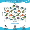 thumbnail image 2 of Dinosaur and Cactus Pattern Hooded Bath Towel，50"x30" for Ages 3 To 12 Kids, Quick Dry Lightweight Soft Microfiber Hood Beach Towel Cover Up for Kids, 2 of 7