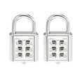 thumbnail image 1 of Unique Bargains 6-Digit Combination Padlock Push Button Locks for Locker Cabinet Silver Tone 2Pcs, 1 of 6
