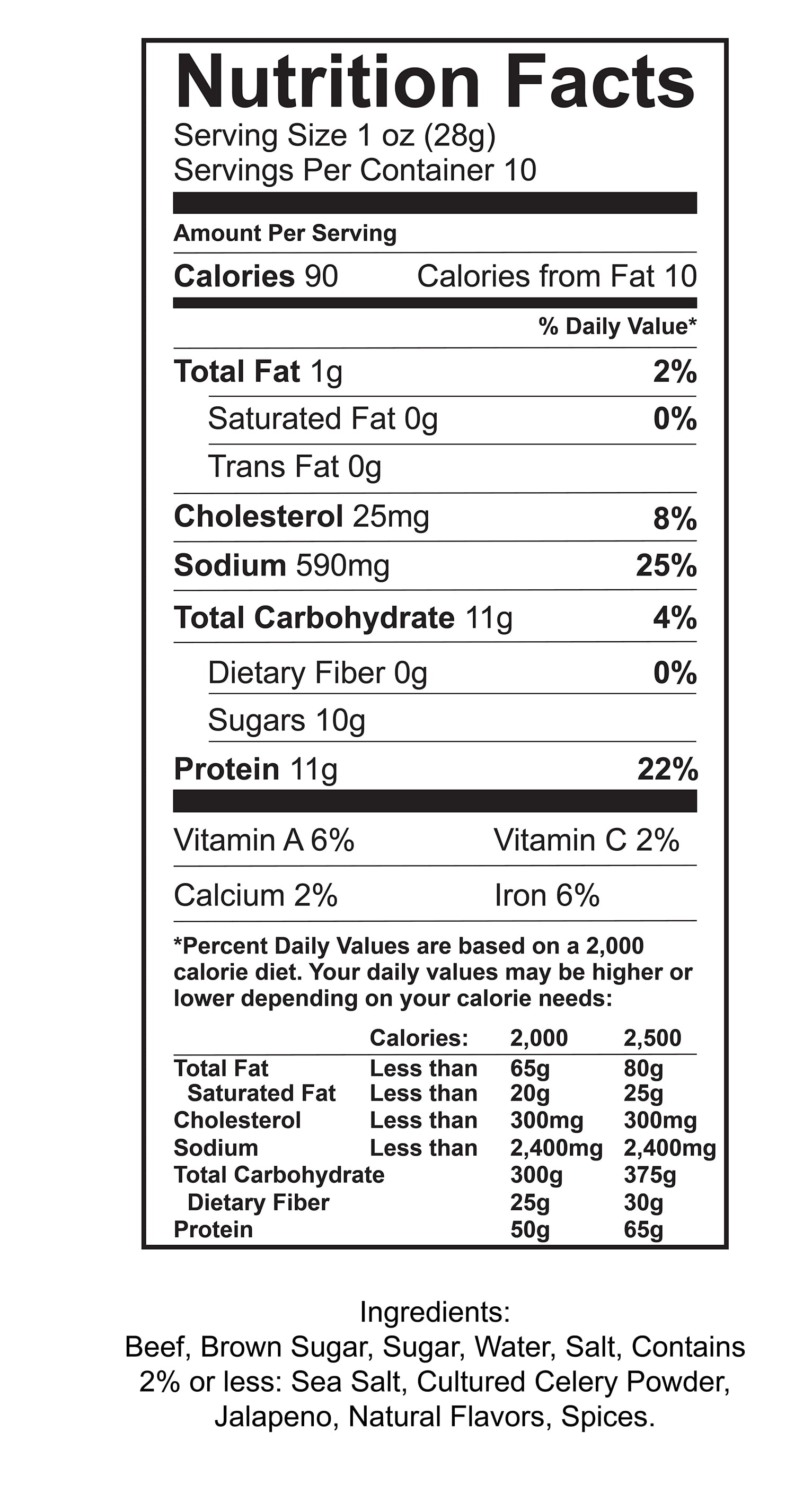 Hero Jalapeno Lime Beef Jerky 10oz Resealable Bag