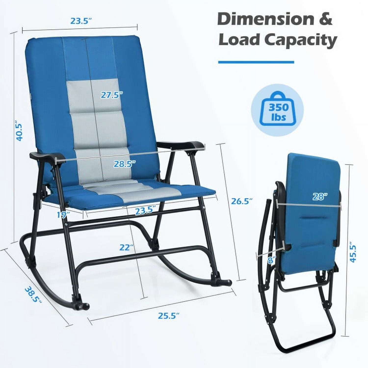 Aimee Lii Outdoor Zero Gravity Folding Lounge Rocker, Comfortable, Blue Aimee Lii Outdoor Zero Gravity Folding Lounge Rocker, Comfortable, Blue
