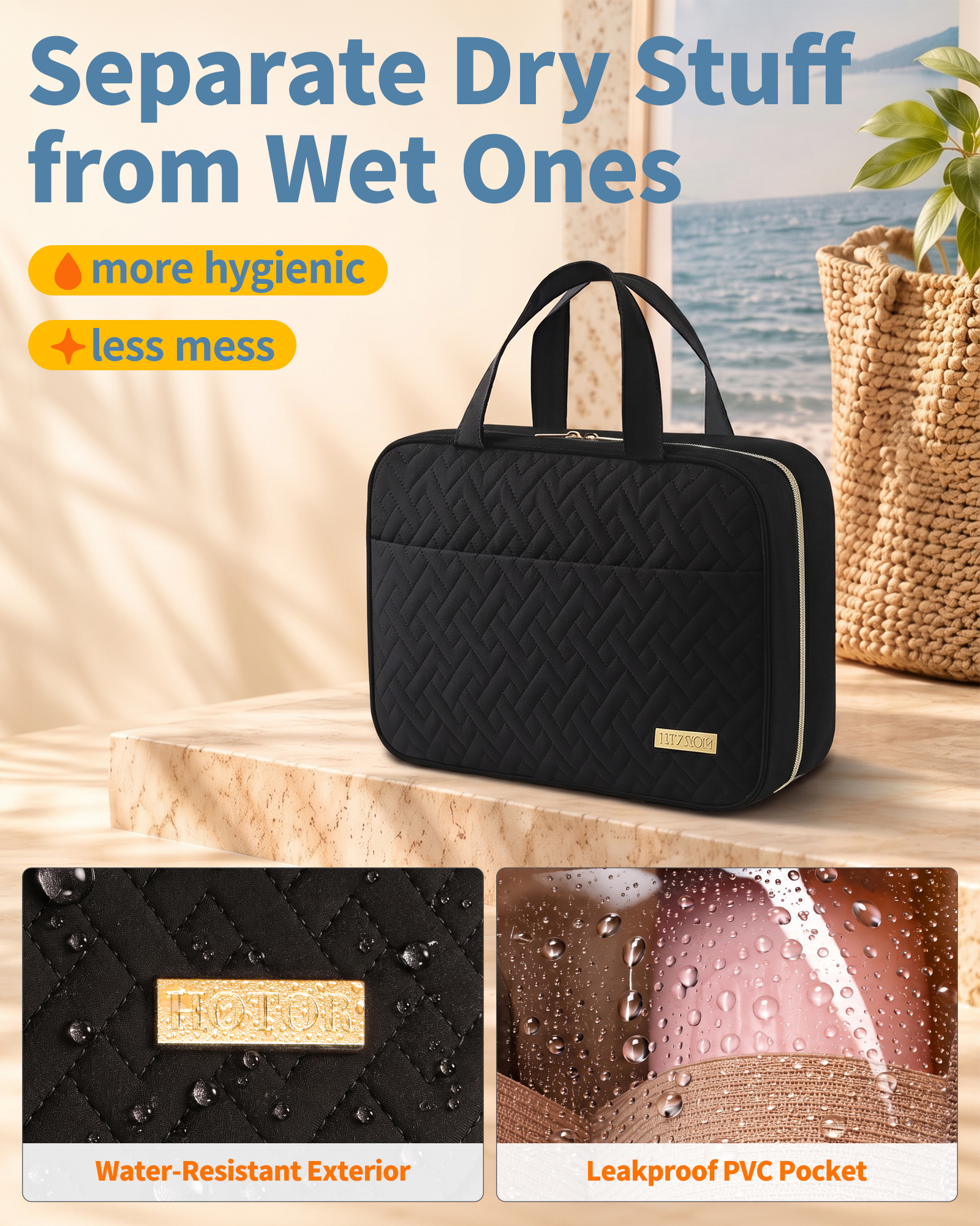 HOTOR Hanging Toiletry Bag, Black photo 5