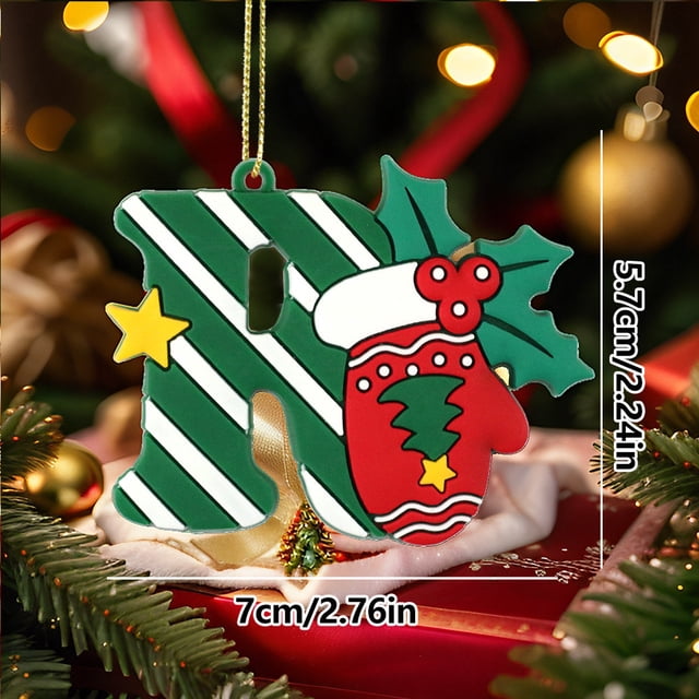 Decoraciones Del Árbol de Navidad 26 Piezas Set de Decoración Del Árbol de Navidad Incluye Mayúsculas Letras Inglesas Ornamentos Del Árbol de Navidad