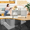 thumbnail image 6 of Costway 40" Hidden Cat Washroom with Storage Removable Scratcher Metal Legs for Large Cats White, 6 of 10
