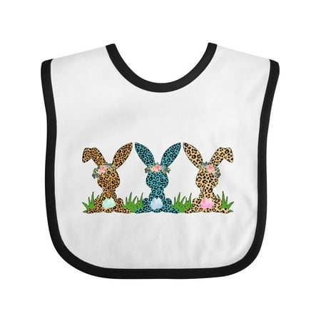 

Inktastic Trio of Bunnies in Leopard Print Gift Baby Boy or Baby Girl Bib