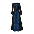 thumbnail image 5 of Halloween Witch Costumes for Women, Renaissance Costume Halloween Vintage Dress, Bell Long Sleeve Embroidered Medieval Dress Ren Faire Victorian Hooded Vampire Gown Party Cosplay Costume, 5 of 7