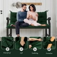 thumbnail image 3 of Porch Swing Cushion 40in, Waterproof Bench Cushion for Outdoor Furniture, 2-3 Seater Replacement Glider Cushion with Ties for Backyard and Garden（Dark Green 40"), 3 of 7