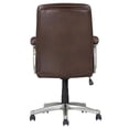 thumbnail image 4 of Sealy Brown Faux Leather Mid Back Swivel Office Chair with Fabric Upholstery, 4 of 9