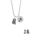 thumbnail image 2 of Delight Jewelry Silvertone Dragon with AB Crystal Eyes & Clear Ball Silvertone Script Initial Disc - M - Charm Necklace, 20"+3", 2 of 4