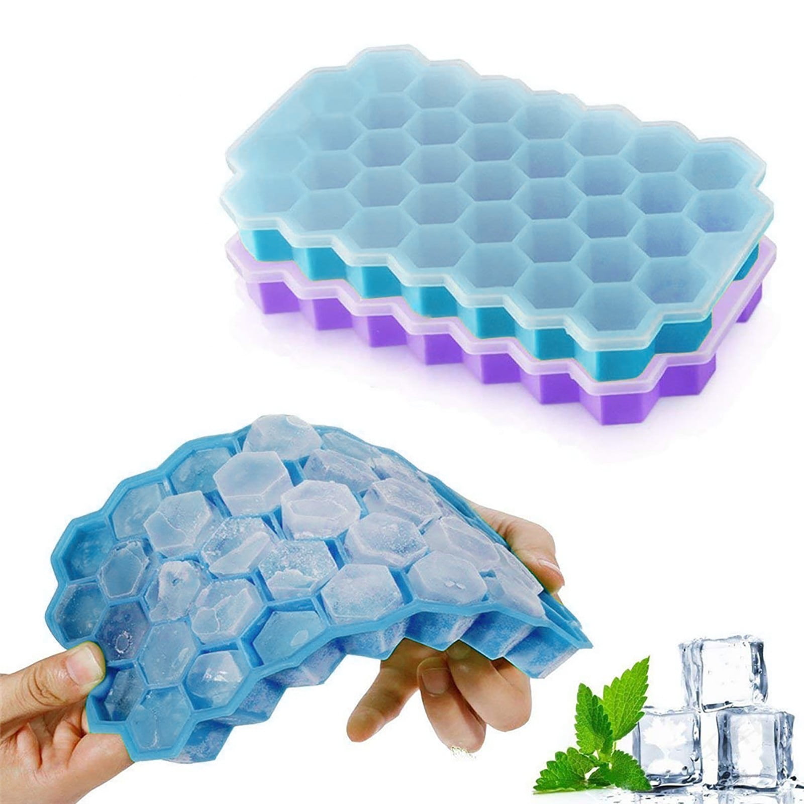 Soup Cubes Freezer Tray with Ice Glass Faveolate Ice-Cube Shape Maker  Containers Storage Ice Ice-Cube Tray Kitchen，Dining Bar Snowflake Glowing Ice  Cubes Reusable 