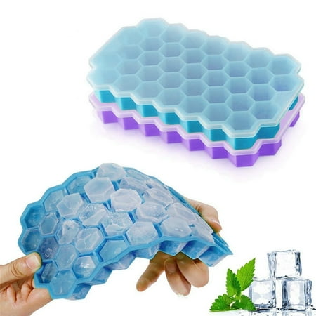 

2PC Kitchen Shape Ice Containers 2Pcs Ice-Cube Storage Faveolate Tray Mold Maker Dining Bar Cube Machine Pack