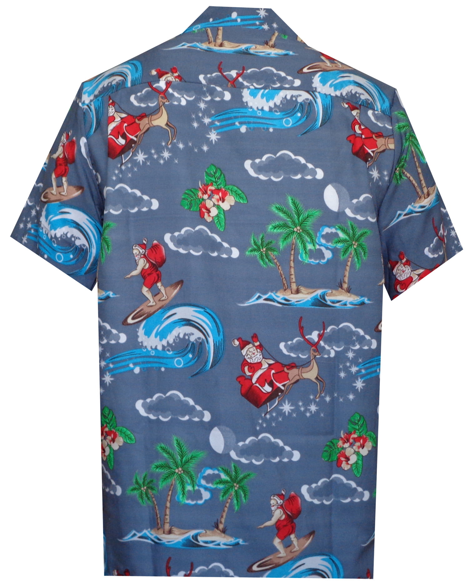Hawaiian Shirt Mens Christmas Santa Claus Party Aloha Holiday Beach 