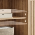 thumbnail image 6 of SICOTAS Modern TV Stand for TVs up to 65", Fluted TV Console Table with Storage Cabinets & Adjustable Shelves, 26" Tall Entertainment Center for Living Room, Light Oak, 6 of 7