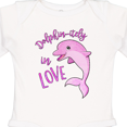 thumbnail image 4 of Inktastic Dolphin-itely in Love- cute pink dolphin Boys or Girls Long Sleeve Baby Bodysuit, 4 of 5
