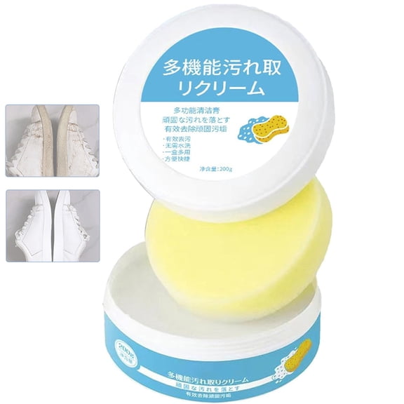 2025 New White Shoe Cleaner, New Multi-functional Cleaning and Removal Cream, White Shoes Cleaner, Multipurpose Cleaning Cream, All-Purpose Rinse-Free Cleaning Cream with Sponge
