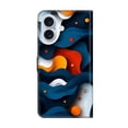 thumbnail image 3 of Leather For Apple iPhone 17 6.3-inch Wallet Case Crystal Material Painted starry sky&geometric patterns&Flowers, Wallet For Women Men Card Holder Magnetic Clasp Kickstand Folio Cover,Color-8, 3 of 8
