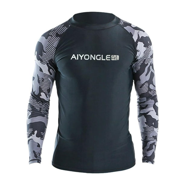 Camisa de natación para hombre jinwen traje de baño manga larga L