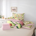 thumbnail image 6 of jejeloiu Kawaii Fruit Avocado 7pcs Bedding Comforter Set,Cartoon Heart Print Queen Bedding Sets,Green Pink Queen Sheet Sets For Boys Girls,Microfiber Bedroom Decor Reversible, 6 of 8