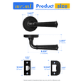 thumbnail image 6 of ACEEOCK Black Privacy Door Handle, Bedroom Bathroom Interior Door Lever, Aluminium Alloy Handle Lever, 1 Pack, 6 of 8