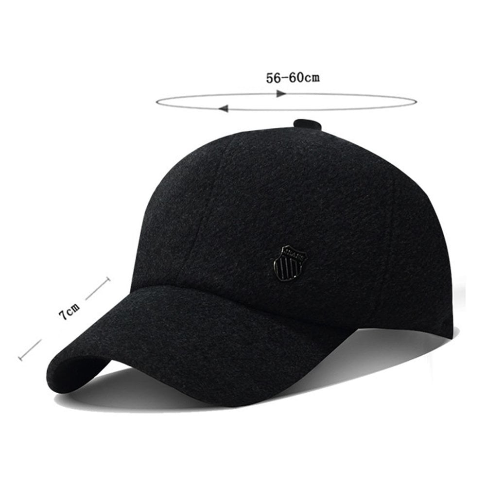 Grandpa Hat Dad Baseball Cap Men s Winter Baseball Hat with Long Brim Solid Color Windproof Ear Protection Perfect for Cold