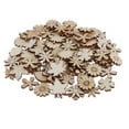 thumbnail image 2 of EHJRE 100Pcs Rustic Wooden Flowers Leaves Scrapbooking Embellishments Blank Wood Table, 2 of 8