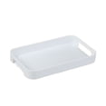 thumbnail image 1 of White Serving Tray with Handles Stackable Rectangle Plastic Serving Platter, 1 of 5