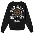 thumbnail image 2 of Modelo Espiritu Luchador Since 1925 Crew Neck Long Sleeve Black Adult Sweatshirt-Large, 2 of 5