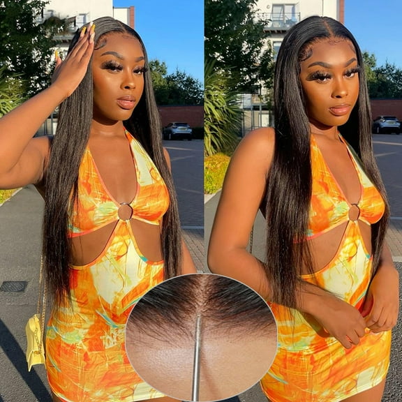 28 Inch 5x5 HD Lace Closure Wigs Human Hair Straight Lace Front Wigs Human Hair Pre Plucked 200% Density Glueless Wigs Human Hair Wig Closure Wig for Women