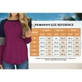 thumbnail image 3 of TEMOFON Long Sleeve Shirts for Women Color Block Crewneck Sweatshirts Loose Tunic Tops Winter Casual Striped T Shirts, 3 of 5