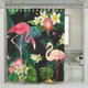 thumbnail image 2 of Rideau de Douche Animal Flamingo Impression, Poliéster impermeable Impresión 3D numérique Décorations de Salle de Bain Art Impression Rideau 12 Crochets (90x180cm,Planta-Flamingo), 2 of 5