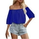 thumbnail image 1 of Blusa de manga tres cuartos con parte superior de un solo hombro para mujer Pompotops hkajfhjk474005, 1 of 9