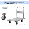 thumbnail image 5 of TidBay Platform Truck, 36" x 24" Foldable Steel Hand Push Cart Dolly, 2000lbs Capacity Heavy Duty Moving Flatbed Cart with 6'' Swivel Wheels for Groceries, Garage, Warehouse, 5 of 5