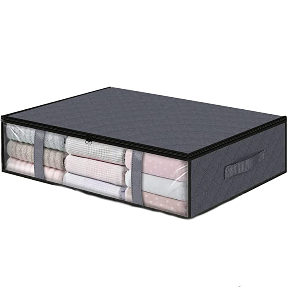 Extra Large Under Bed Storage Bags [1 Pack] Thick Fabric Under Bed Storage Bins with Sturdy