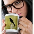 thumbnail image 2 of 3dRose, Florida. Fish crow bird stands on fence post - US10 BJA0163 - Jaynes Gallery, 15oz Two-Tone Black Mug, 2 of 7