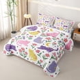 thumbnail image 3 of Homewish Cartoon Cat Animals Bed Spread Queen,Cute Floral Moon Queen Coverlet Set,White,3 Pieces, 3 of 7