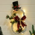 thumbnail image 4 of Guozer Clearance Snowman Shape Garland 1PCS Christmas Wreath with Light Classroom Wreath for Door Weatherproof Outdoor Wreaths, 4 of 7