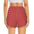 thumbnail image 4 of Xecao's Red Polka Dot for a double-layer running short for women, perfect for gym, tennis, and more, featuring a convenient pocket., 4 of 9