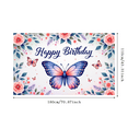 thumbnail image 5 of Decorative Design Happy Birthday Banner Butterfly Theme Floral Pattern for Garden Party Celebration, 5 of 7