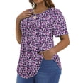 thumbnail image 3 of Fantaslook Blouses for Women Pleated Short Sleeve Tunic Tops Dressy Casual Summer Shirts, 3 of 9