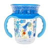 Luv N Care/NUBY Nuby 360 Edge 2 Stage Drinking Rim Cup with Removable Handles & hygienic Cover: 8 Oz/ 240 Ml, 12M+, Robot, Blue