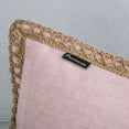 thumbnail image 4 of Phantoscope Farmhouse Burlap Linen Tailored Edge Series Decorative Throw Pillow, 20" x 20", Pink, 1 Pack, 4 of 5